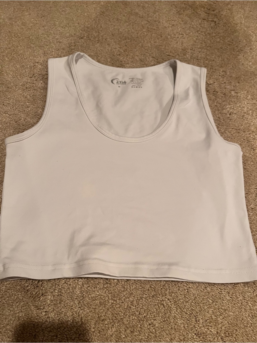 White Women's Zyia Tank Crop Top - Minimal Scoop Neck